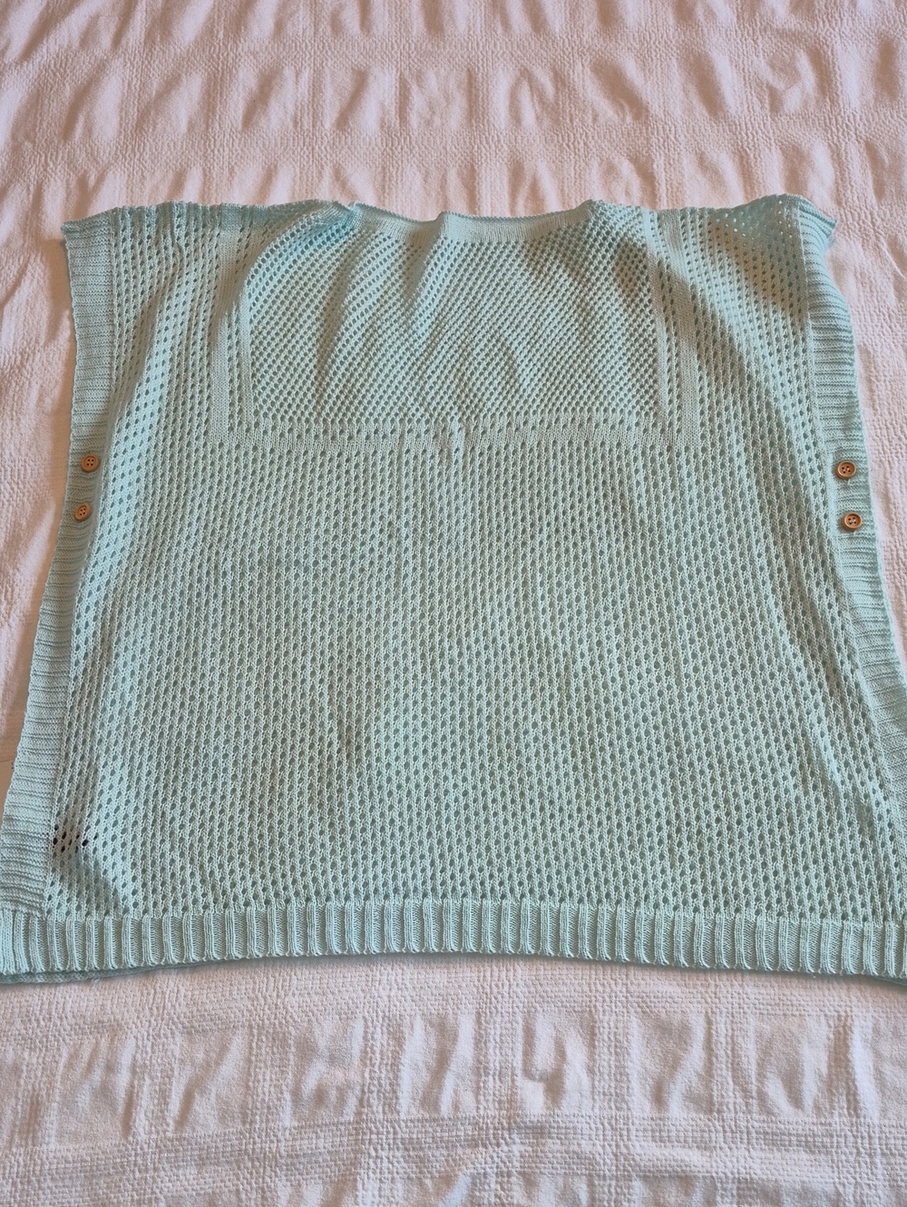 The Paper Store women's One Size open knit sweater vest side buttons NEW - Picture 5 of 5